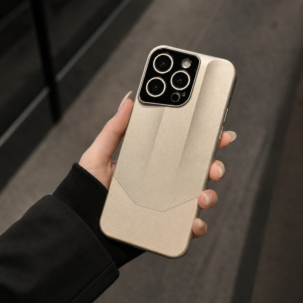 Premium iPhone Case Leather PC Hybrid Shockproof Protective Cover Anti Scratch Anti Fingerprint Non Slip Slim Contrast Color Hard Half Wrapped Shell