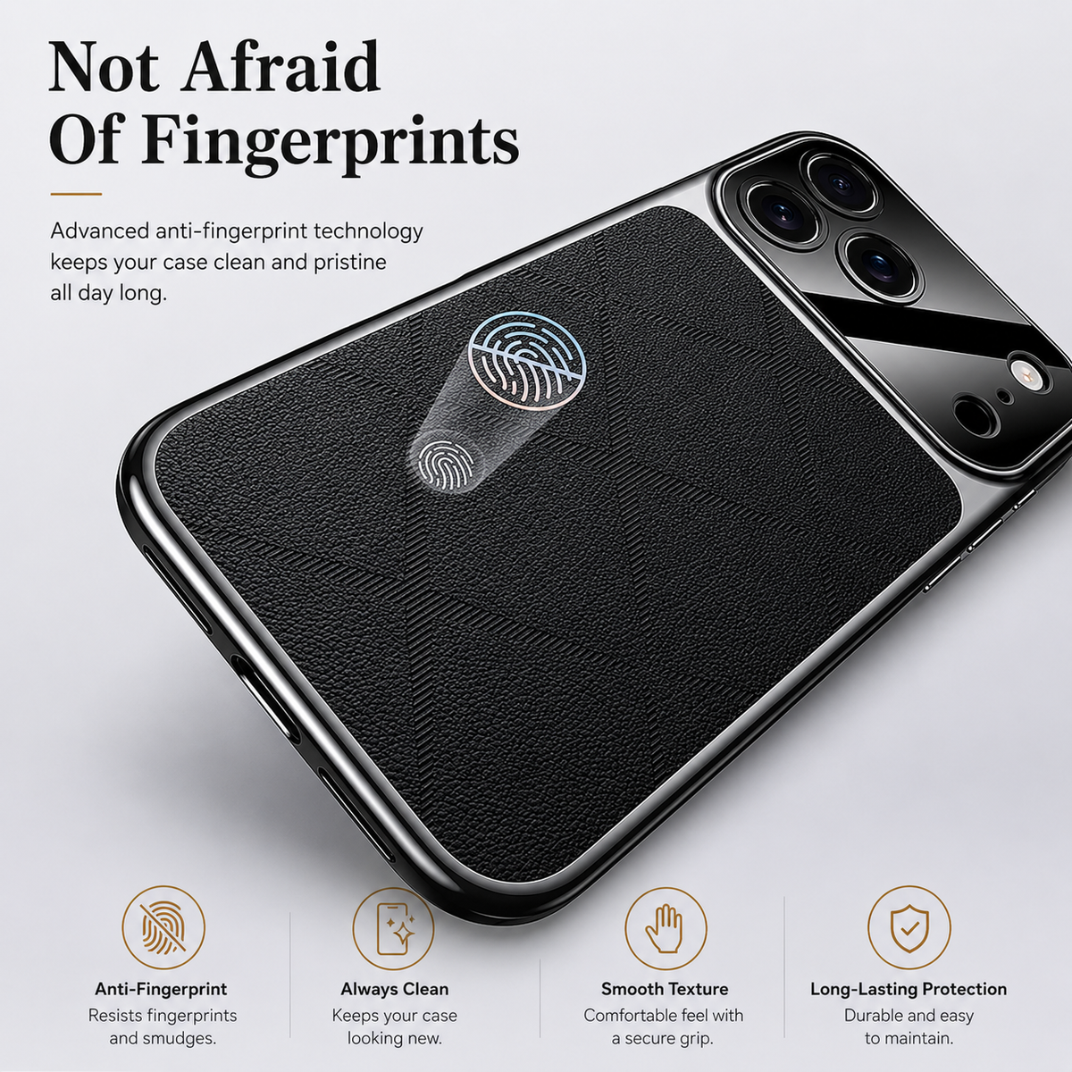 Premium iPhone Case Leather Plating Frame Camera Lens Protection Shockproof Tough Protective Bumper Anti Scratch Slim Reinforced Edge Modern Cover