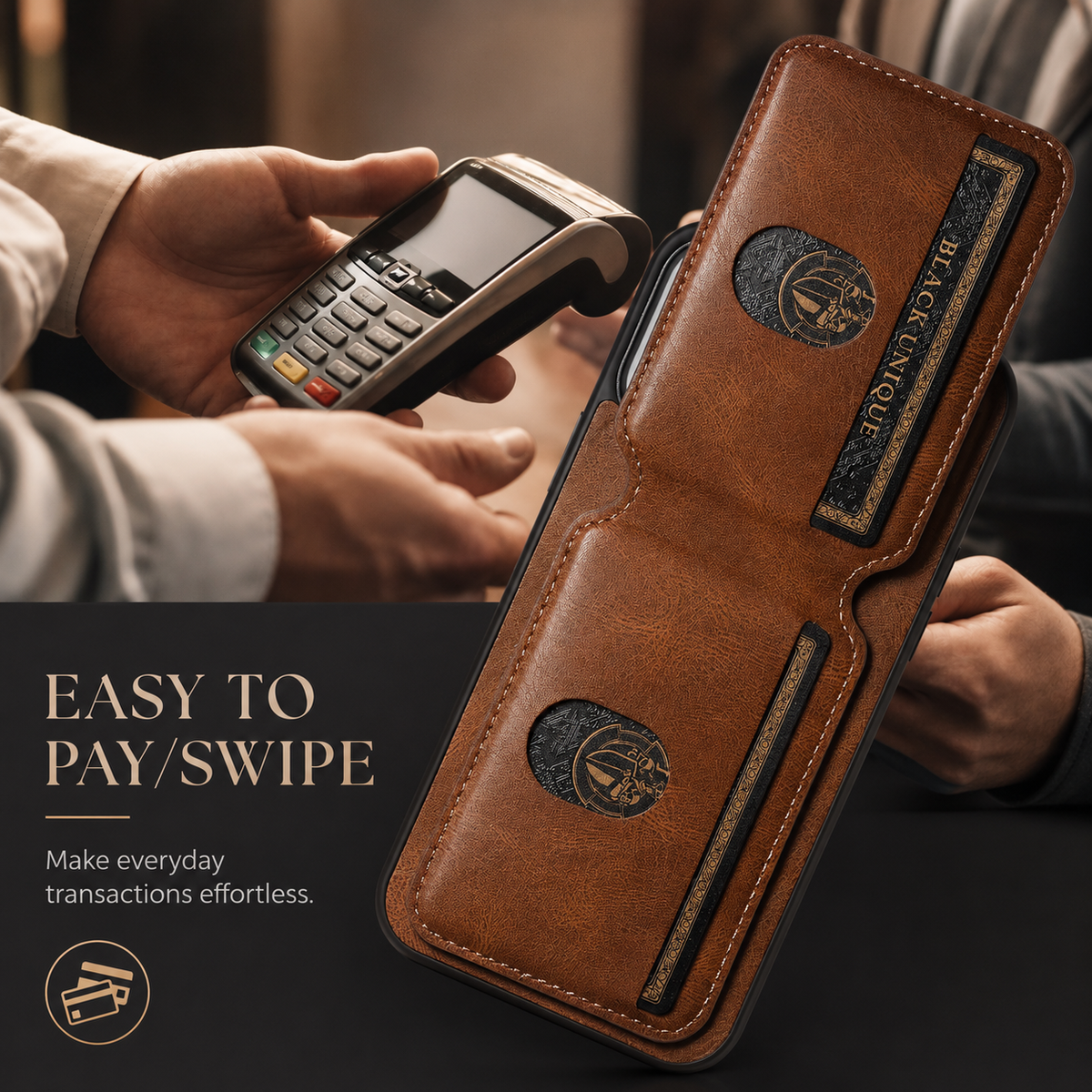 Premium iPhone Case Leather Wallet Card Holder Magnetic Closure Pocket Cover Full Coverage Anti Scratch Non Slip Slim Protective Design