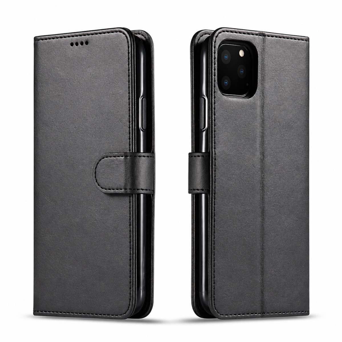 Premium iPhone Case Leather Wallet Flip Cover Card Holder Magnetic Closure Shockproof Full Body Camera Lens Protection Slim Elegant Design