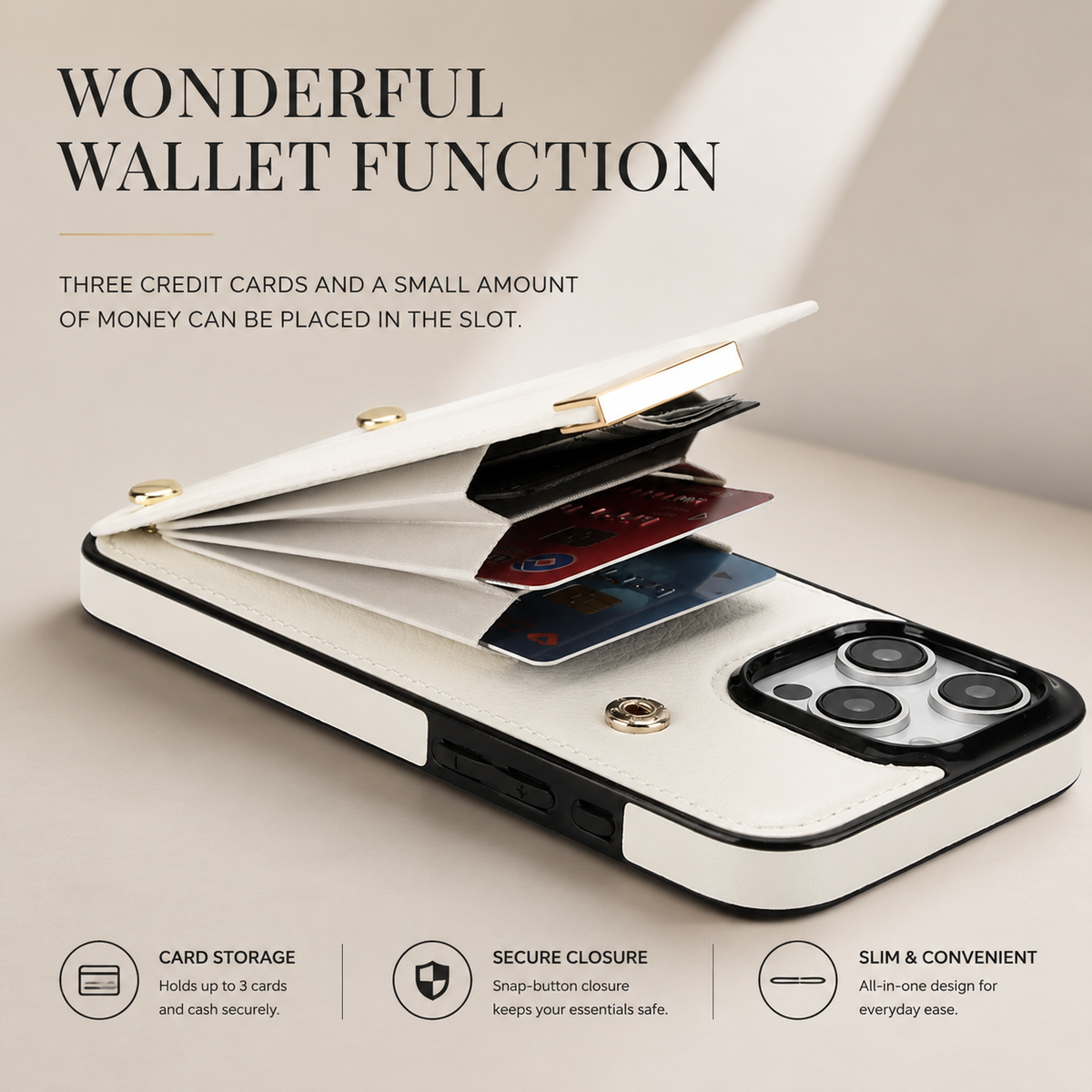 Premium iPhone Case Leather Wallet Flip Cover Card Holder Secure Pocket Magnetic Closure Shockproof Full Protection Slim Design Camera Guard Stand Set
