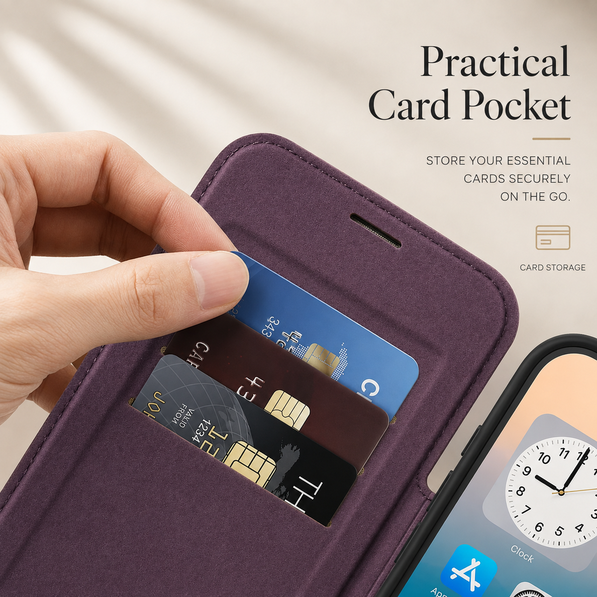 Premium iPhone Case Leather Wallet Flip Magnetic Card Holder Wireless Charging Retro Business Full Coverage Anti Scratch Slim Protective Cover