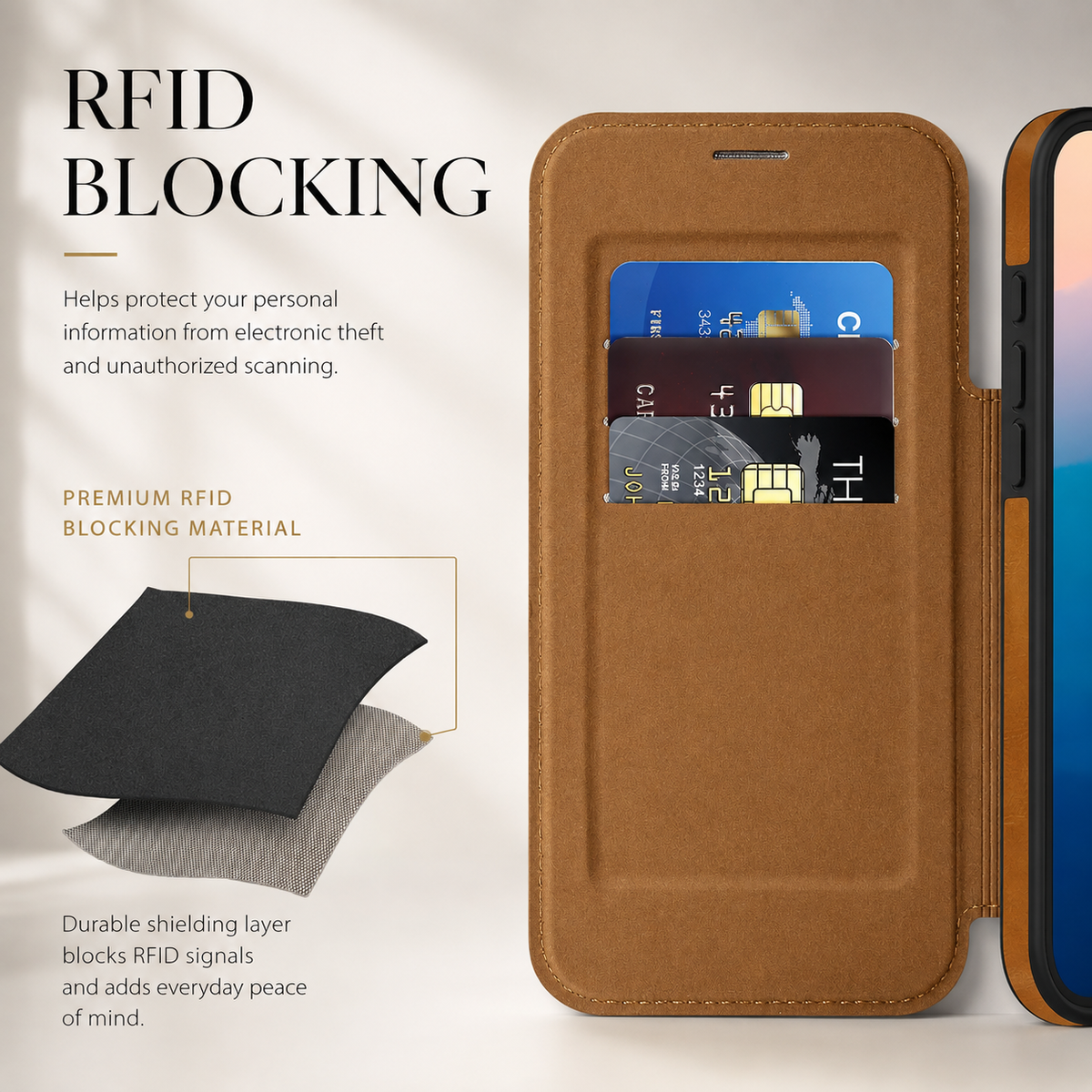 Premium iPhone Case Leather Wallet Flip Magnetic Card Holder Wireless Charging Retro Business Full Coverage Anti Scratch Slim Protective Cover