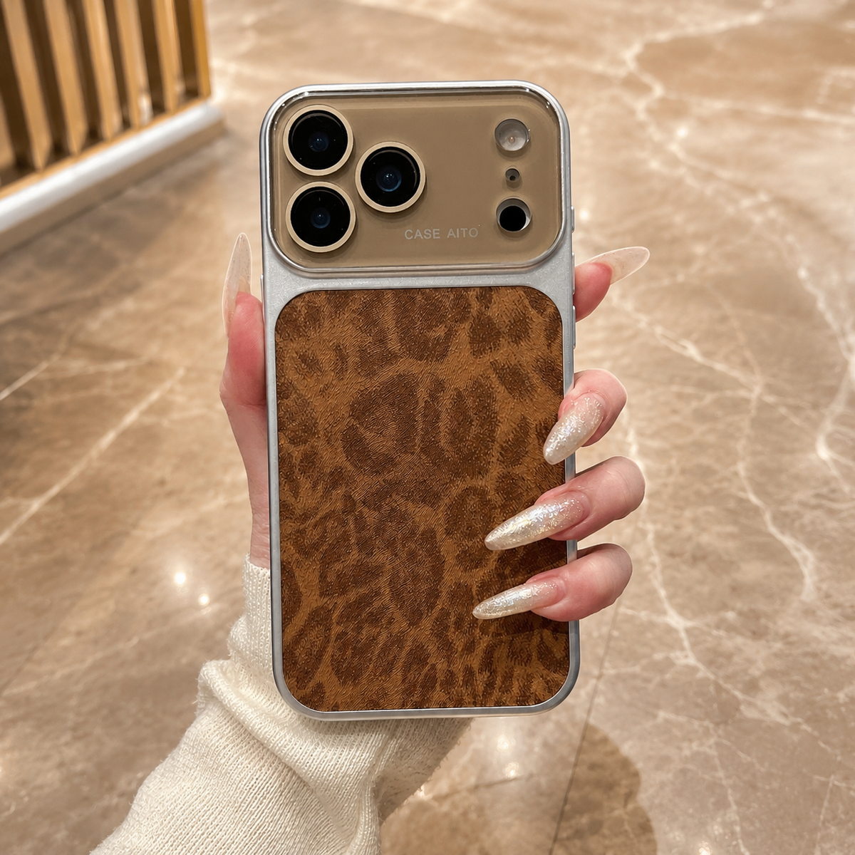 Premium iPhone Case Leopard Print Matte Shockproof Protective Cover Large Window Camera Lens Protection Anti Scratch Non Slip Lightweight Full Coverage Case