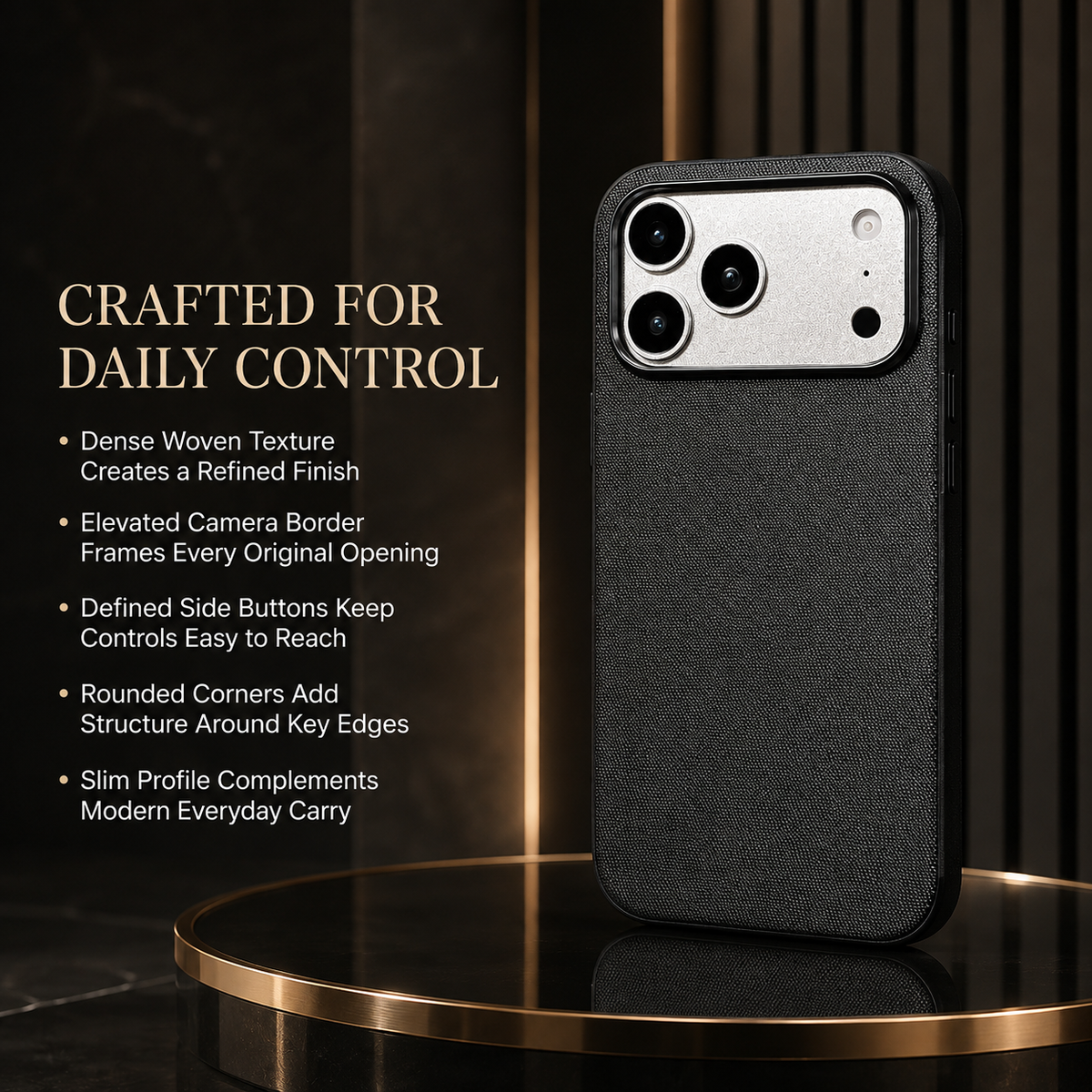 Premium iPhone Case Luxury Business Woven Magnetic Technical Fabric Card Pocket Anti Drop Shockproof Non Slip Slim Durable Protective Phone Cover Case