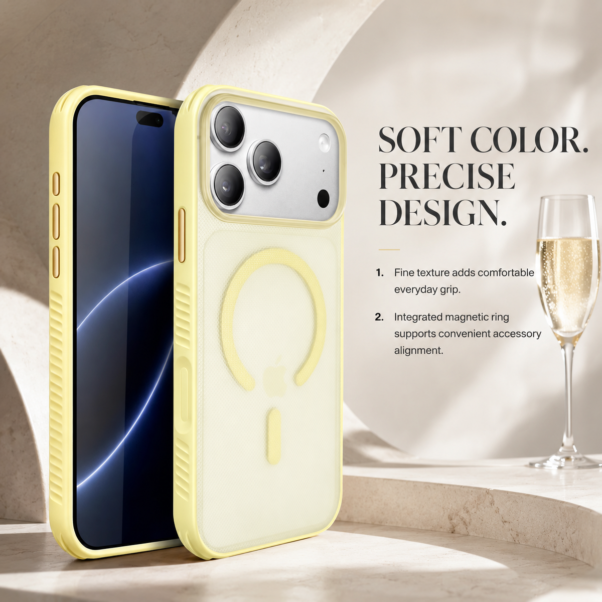 Premium iPhone Case Luxury Clear Matte Dotted Textured Bumper MagSafe Magnetic Shockproof Anti Drop Slim Non Slip Durable Protective Phone Cover Shell Case