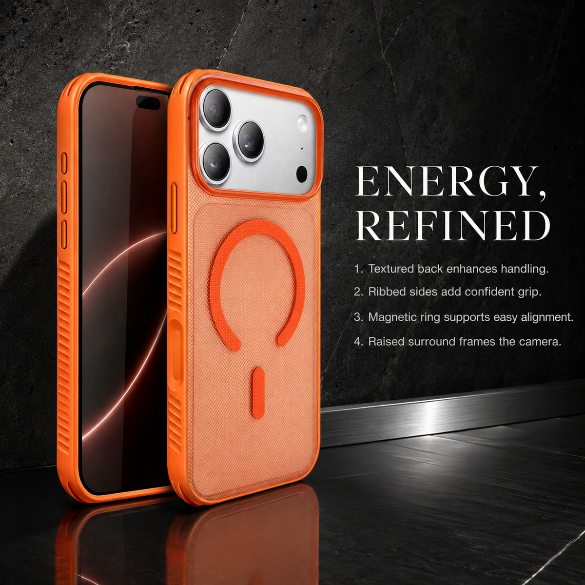 Premium iPhone Case Luxury Clear Matte Dotted Textured Bumper MagSafe Magnetic Shockproof Anti Drop Slim Non Slip Durable Protective Phone Cover Shell Case