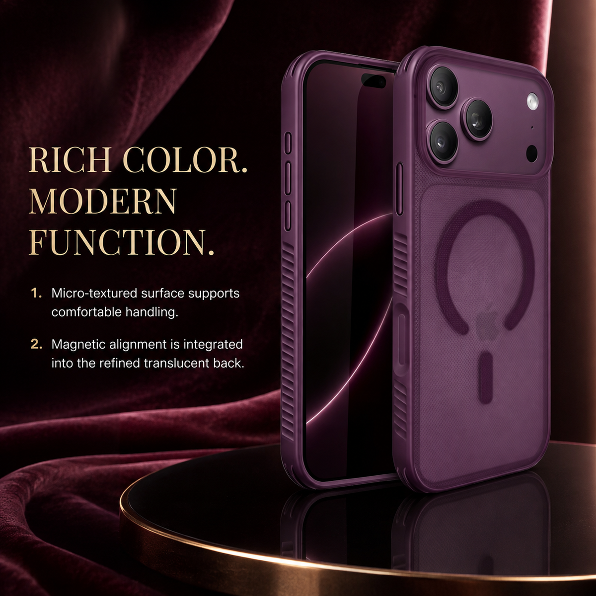 Premium iPhone Case Luxury Clear Matte Dotted Textured Bumper MagSafe Magnetic Shockproof Anti Drop Slim Non Slip Durable Protective Phone Cover Shell Case
