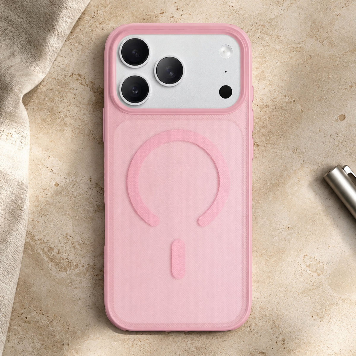 Premium iPhone Case Luxury Clear Matte Dotted Textured Bumper MagSafe Magnetic Shockproof Anti Drop Slim Non Slip Durable Protective Phone Cover Shell Case