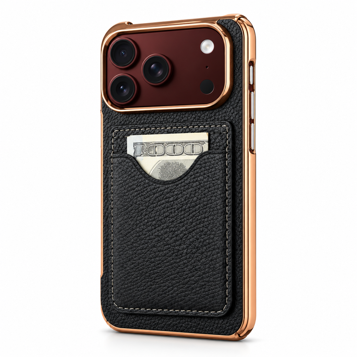 Premium iPhone Case Luxury Electroplating Matte Card Slot Holder Screen Protector Foldable Cover Shockproof Slim Durable Full Protective Phone Cover Case
