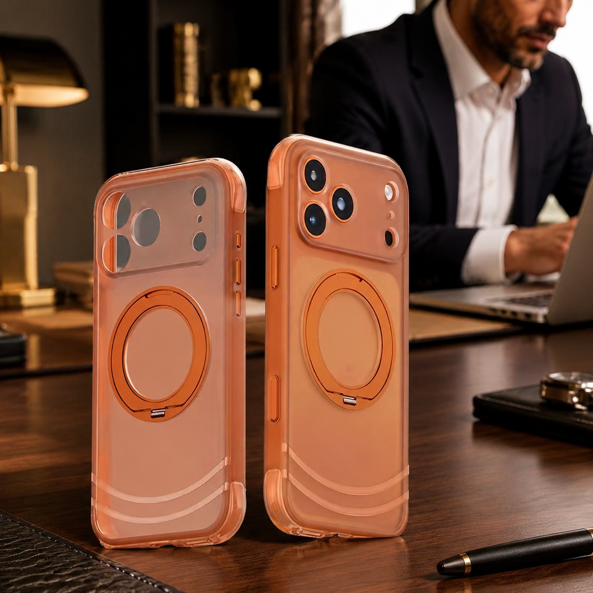 Premium iPhone Case Luxury MagSafe 360 Rotating Kickstand Skin Feel AI Key Cover Shockproof Anti Drop Slim Fit Non Slip Durable Protective Phone Cover Case