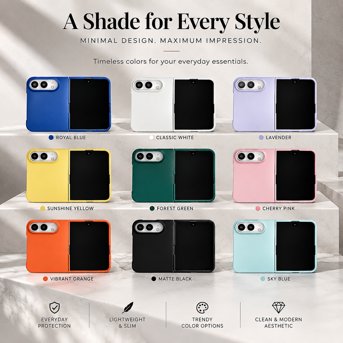 Premium iPhone Case Luxury Matte Candy Color Ultra Thin Shockproof Hard PC Foldable Cover Slim Anti Scratch Durable Non Slip Protective Phone Cover Case