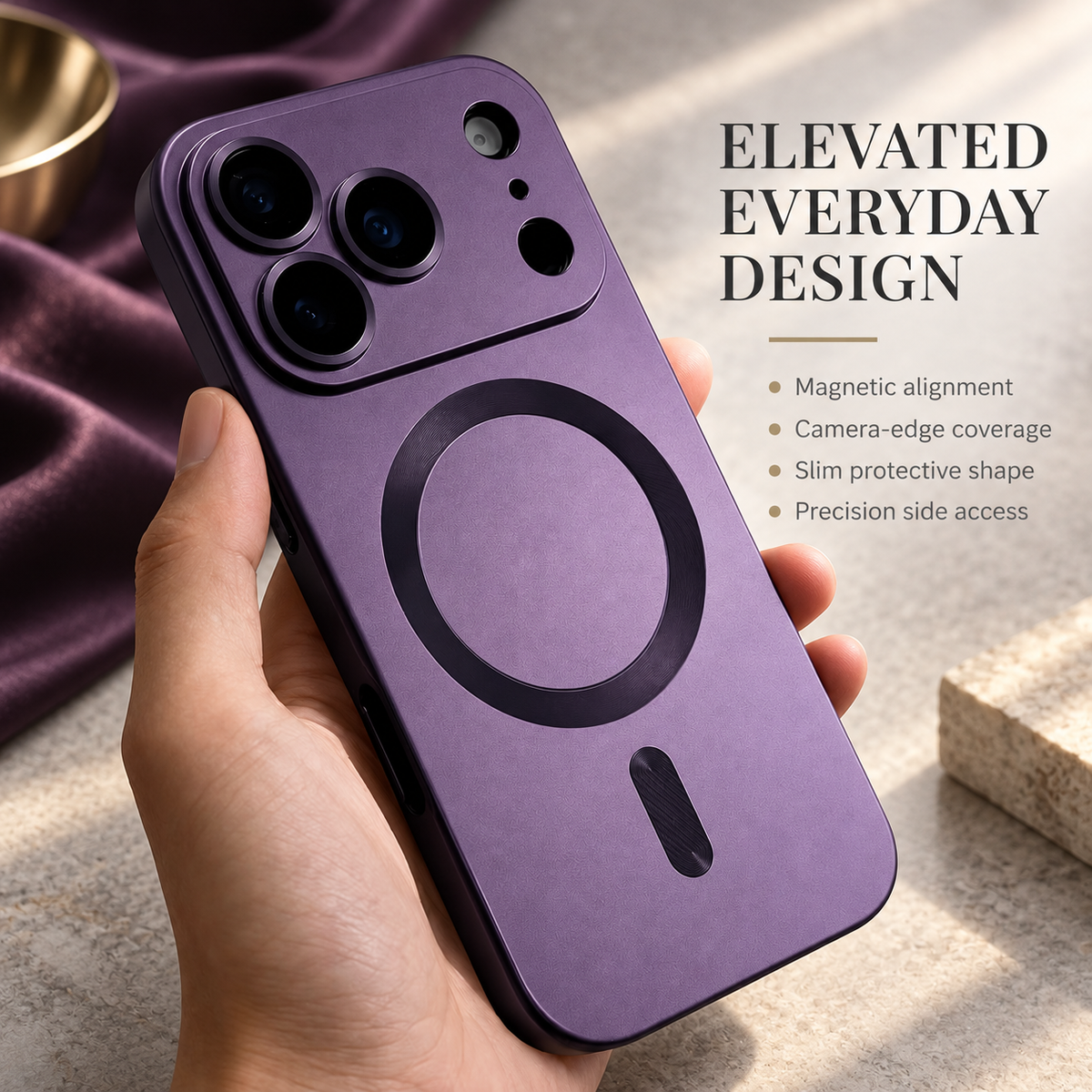 Premium iPhone Case Luxury Matte Soft TPU MagSafe Magnetic Metallic Lens Protection Shockproof Slim Non Slip Anti Scratch Durable Protective Phone Cover Case