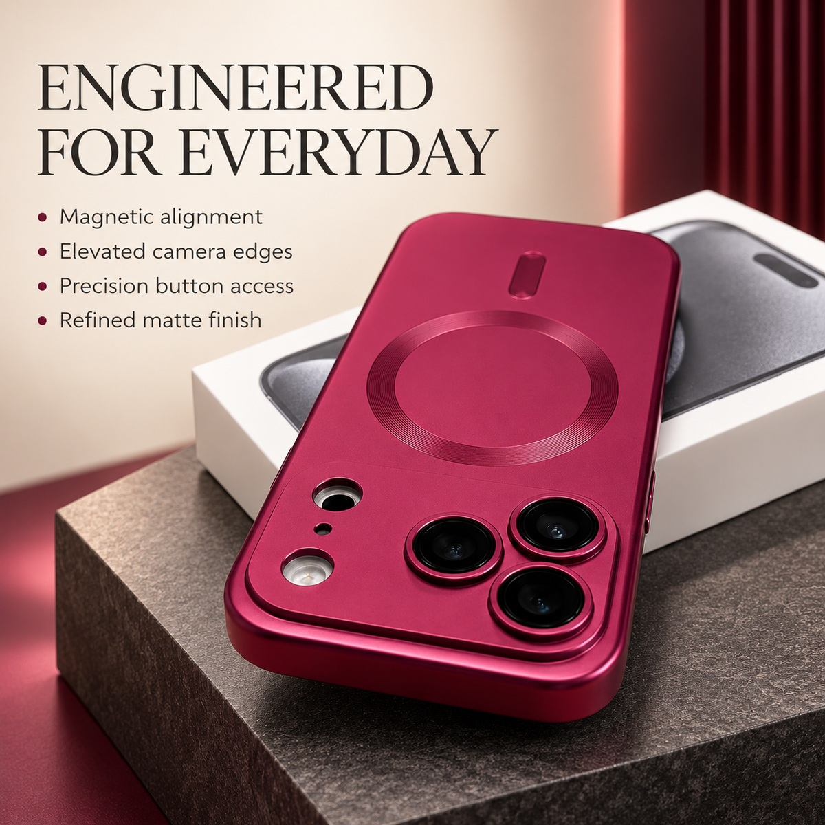 Premium iPhone Case Luxury Matte Soft TPU MagSafe Magnetic Metallic Lens Protection Shockproof Slim Non Slip Anti Scratch Durable Protective Phone Cover Case