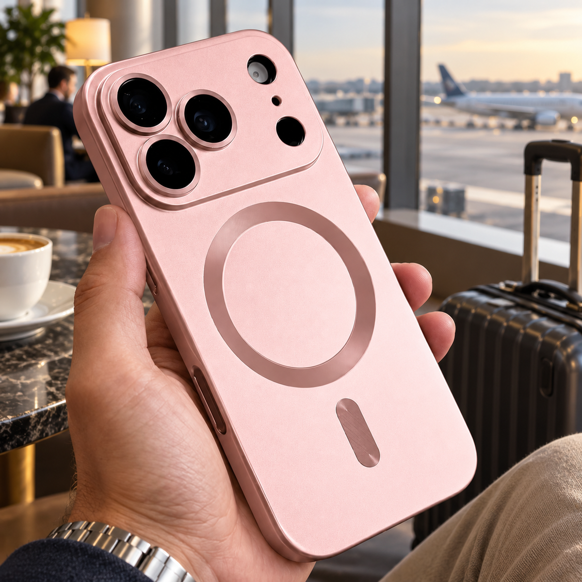 Premium iPhone Case Luxury Matte Soft TPU MagSafe Magnetic Metallic Lens Protection Shockproof Slim Non Slip Anti Scratch Durable Protective Phone Cover Case
