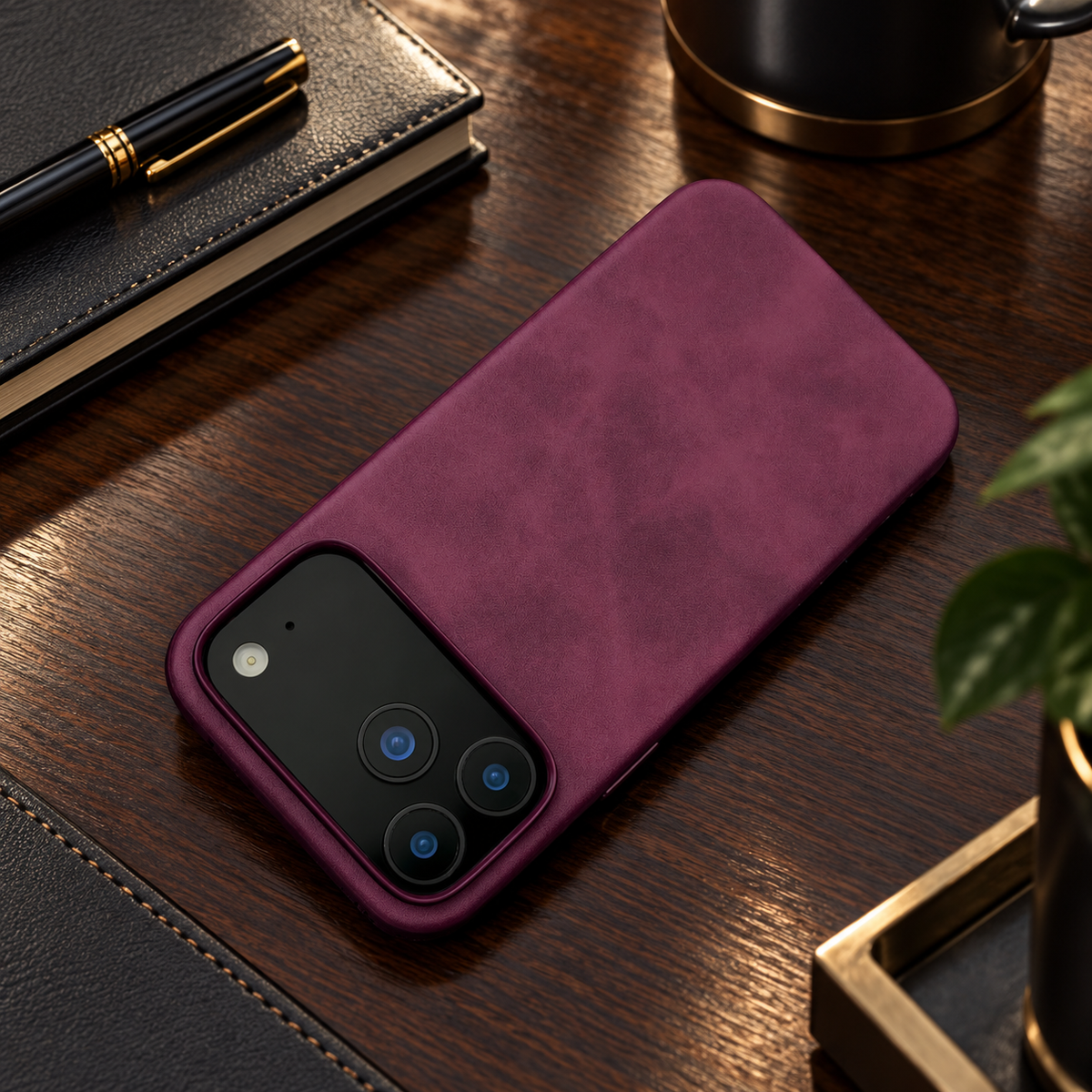Premium iPhone Case Luxury Retro Leather Matte Smooth Skin Feel Soft Touch Shockproof Slim Non Slip Anti Scratch Durable Protective Phone Back Cover Case