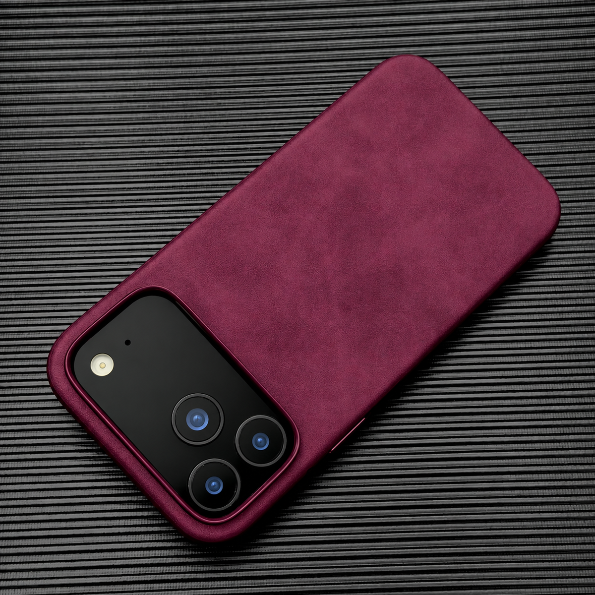Premium iPhone Case Luxury Retro Leather Matte Smooth Skin Feel Soft Touch Shockproof Slim Non Slip Anti Scratch Durable Protective Phone Back Cover Case