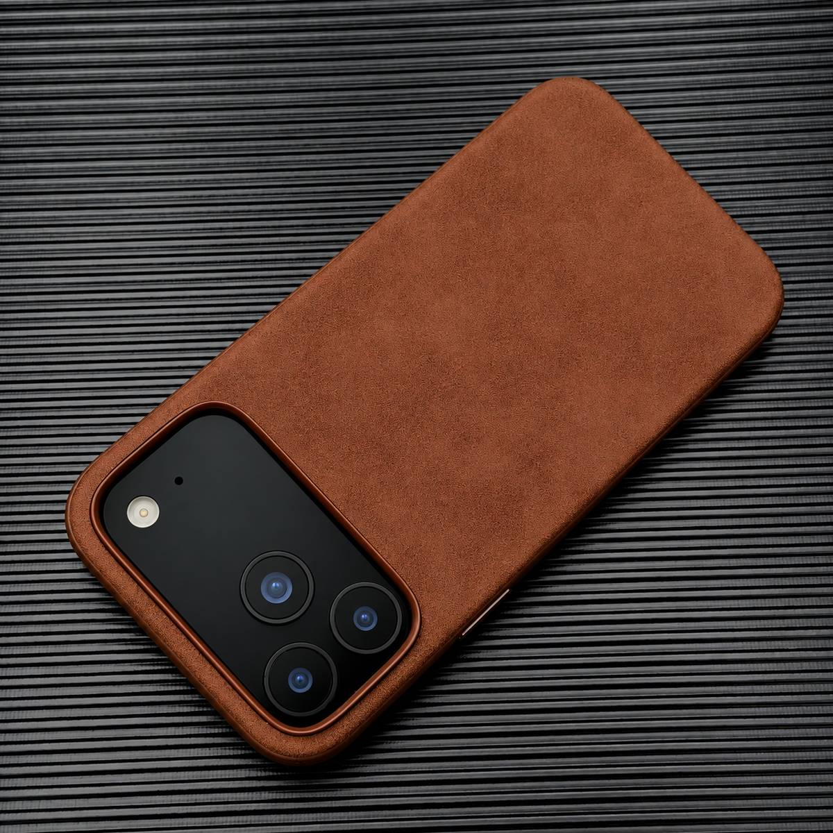 Premium iPhone Case Luxury Retro Leather Matte Smooth Skin Feel Soft Touch Shockproof Slim Non Slip Anti Scratch Durable Protective Phone Back Cover Case