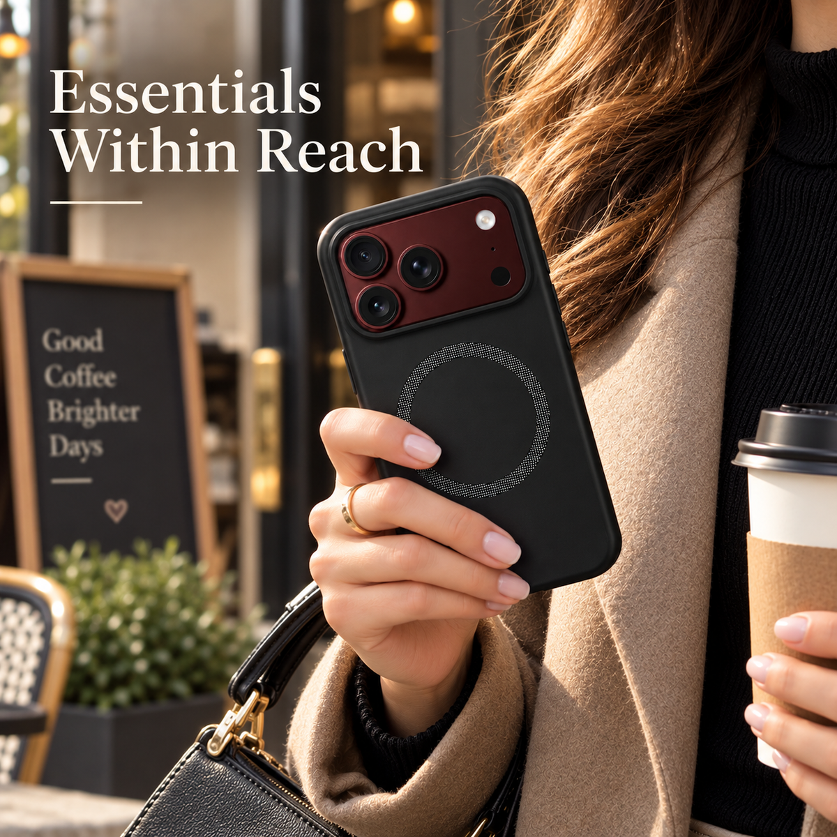 Premium iPhone Case Luxury Skin Magnetic MagSafe Hinge Protection Tempered Film Full Coverage Shockproof Slim Durable Non Slip Protective Phone Cover Case