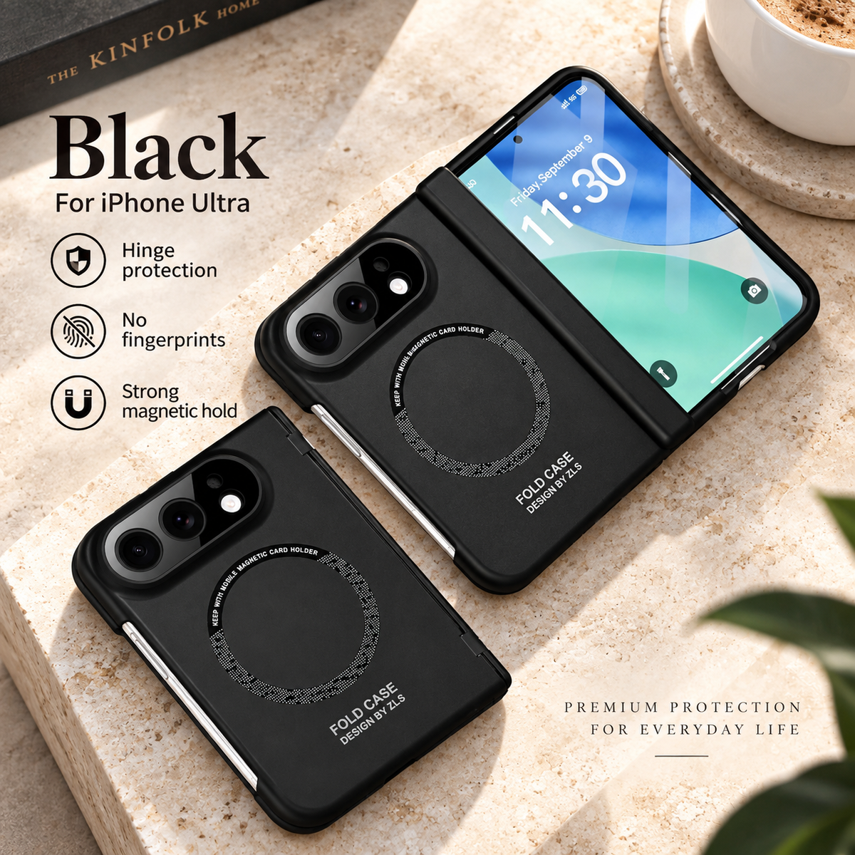 Premium iPhone Case Luxury Skin Magnetic MagSafe Hinge Protection Tempered Film Full Coverage Shockproof Slim Durable Non Slip Protective Phone Cover Case