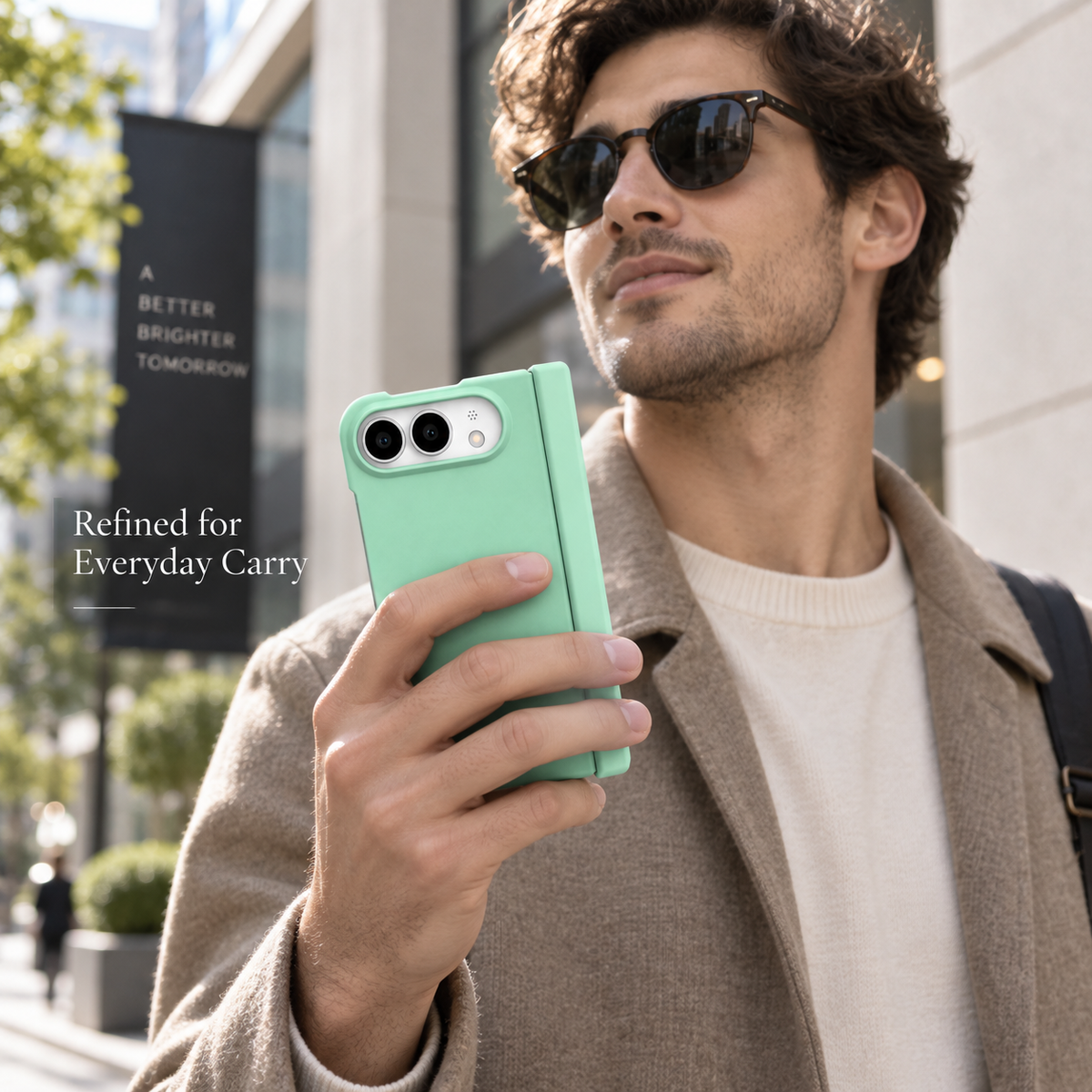 Premium iPhone Case Luxury Slim Matte Skin Feel Pure Color Hinge Protection Foldable Cover Hard PC Shockproof Non Slip Durable Protective Phone Cover Case