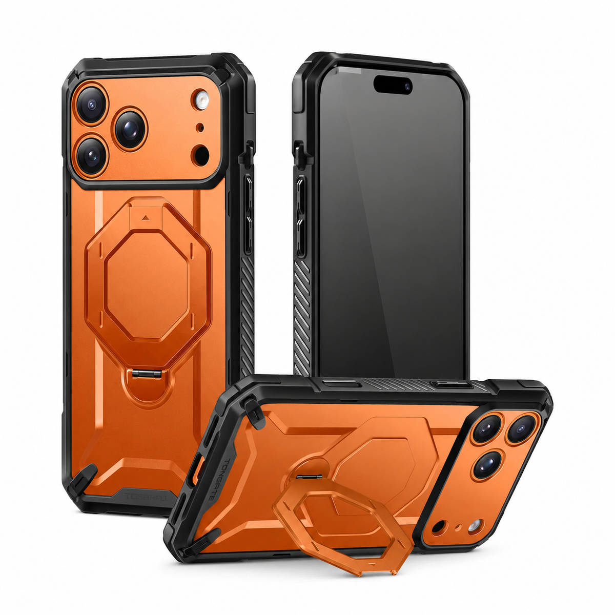 Premium iPhone Case MagSafe 360 Spin Magnetic Ring Stand Heavy Duty Shockproof PC Cover Screen Protector Camera Control Button Anti Scratch Armor Case