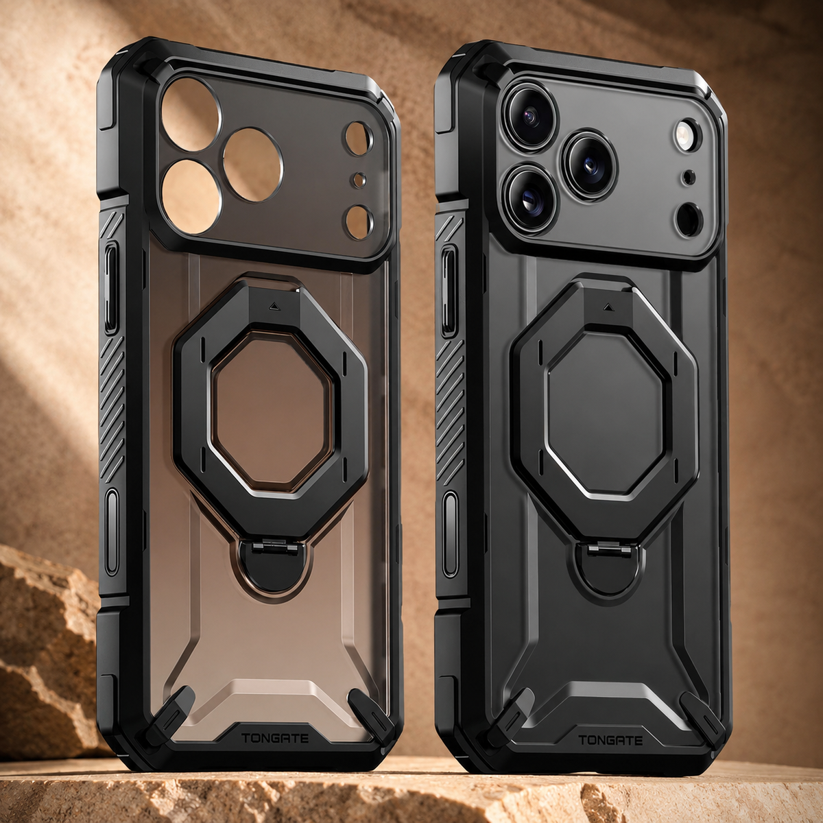 Premium iPhone Case MagSafe 360 Spin Magnetic Ring Stand Heavy Duty Shockproof PC Cover Screen Protector Camera Control Button Anti Scratch Armor Case