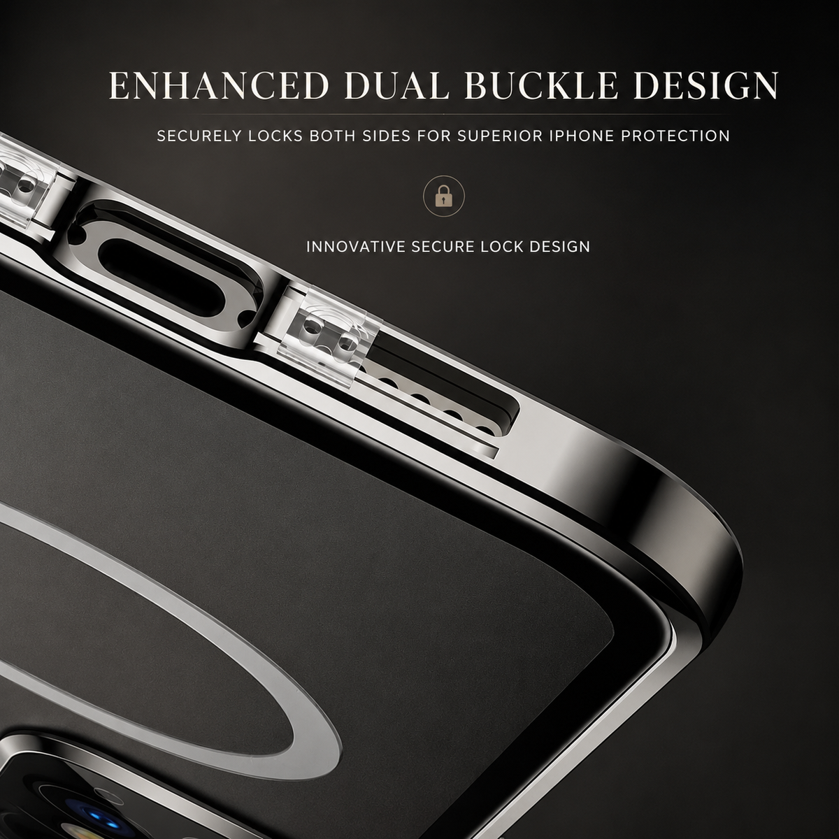Premium iPhone Case MagSafe Aluminum Alloy Frame Tempered Glass PC Full Body Shockproof Camera Protection Clear Cover Anti Scratch Magnetic Protective