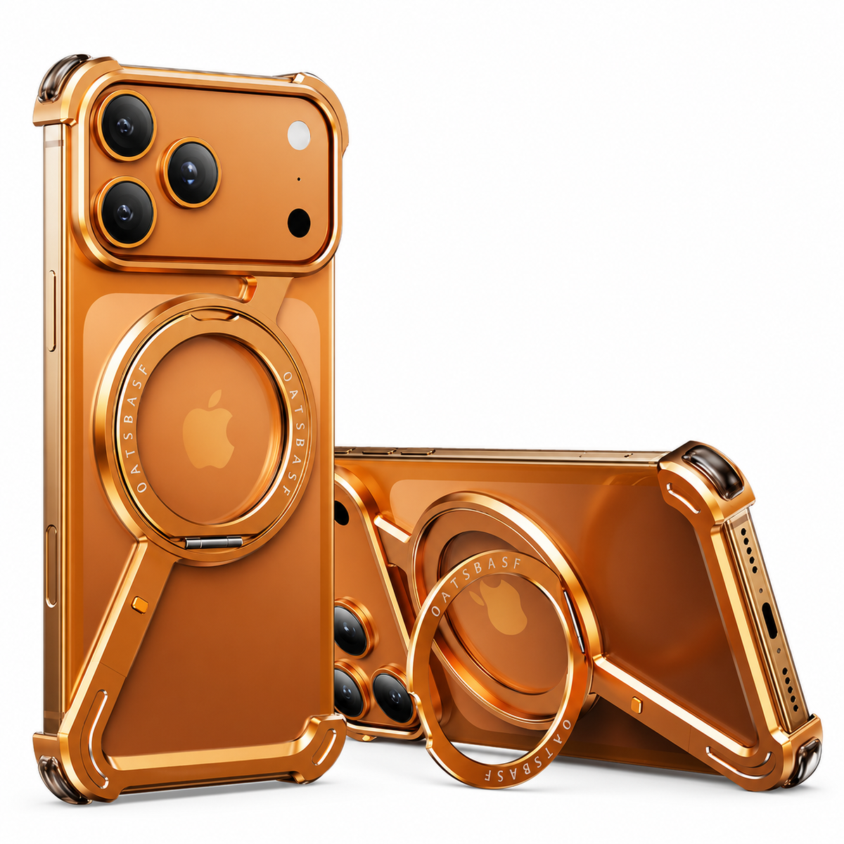 Premium iPhone Case MagSafe Aluminum Alloy Frameless Magnetic 360 Rotating Stand Shockproof Metal Bumper Slim Non Slip Protective Cover Case