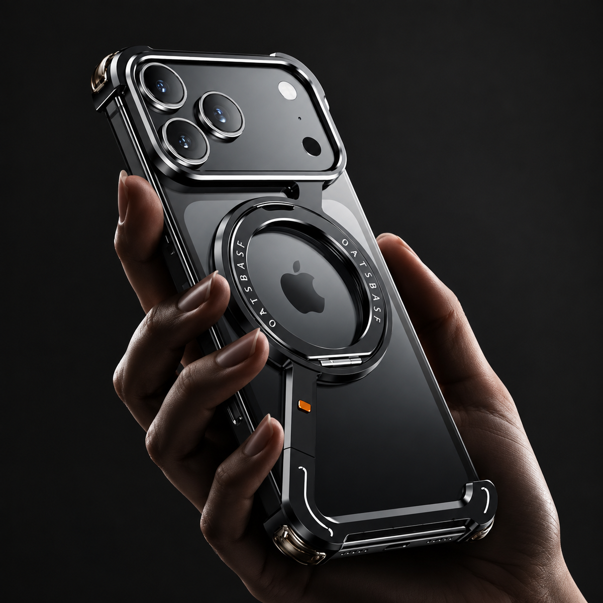 Premium iPhone Case MagSafe Aluminum Alloy Frameless Magnetic Shockproof Protective Cover 360° Rotating Ring Stand Slim Anti Scratch Full Coverage