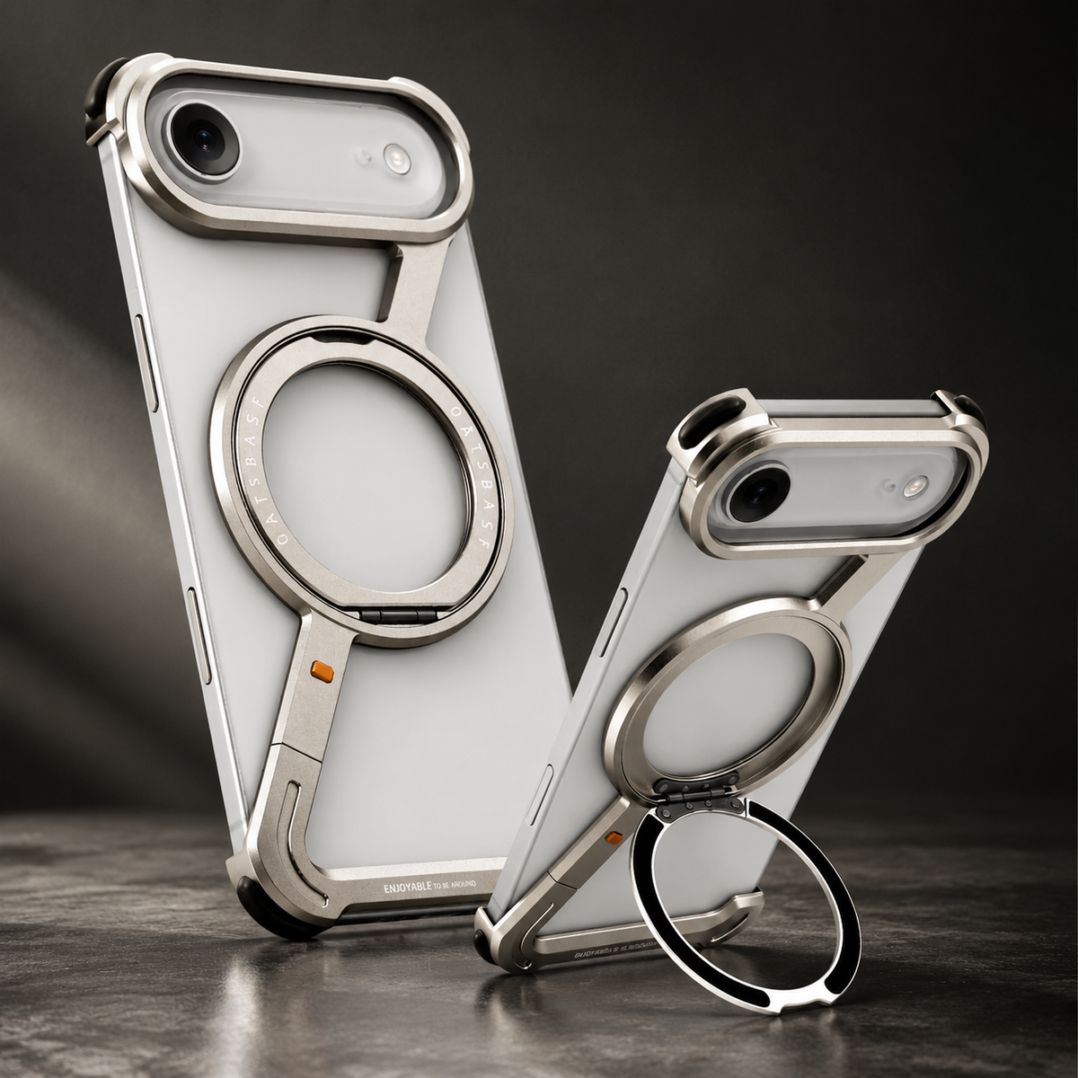Premium iPhone Case MagSafe Aluminum Alloy Frameless Magnetic Shockproof Protective Cover 360° Rotating Ring Stand Slim Anti Scratch Full Coverage