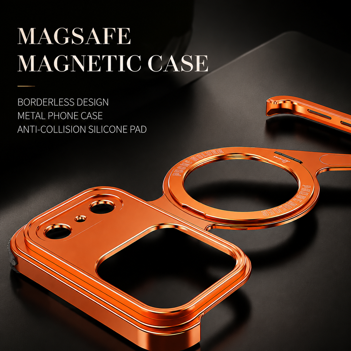 Premium iPhone Case MagSafe Aluminum Alloy Frameless Magnetic Shockproof Protective Cover Scratch Resistant Slim Minimal Z Shape Full Coverage Profile