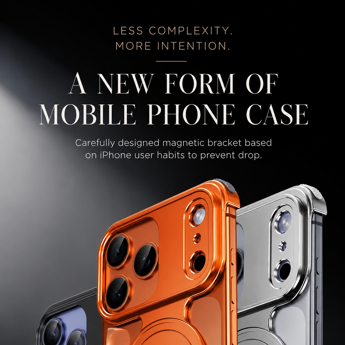 Premium iPhone Case MagSafe Aluminum Alloy Frameless Magnetic Shockproof Protective Cover Scratch Resistant Slim Minimal Z Shape Full Coverage Profile