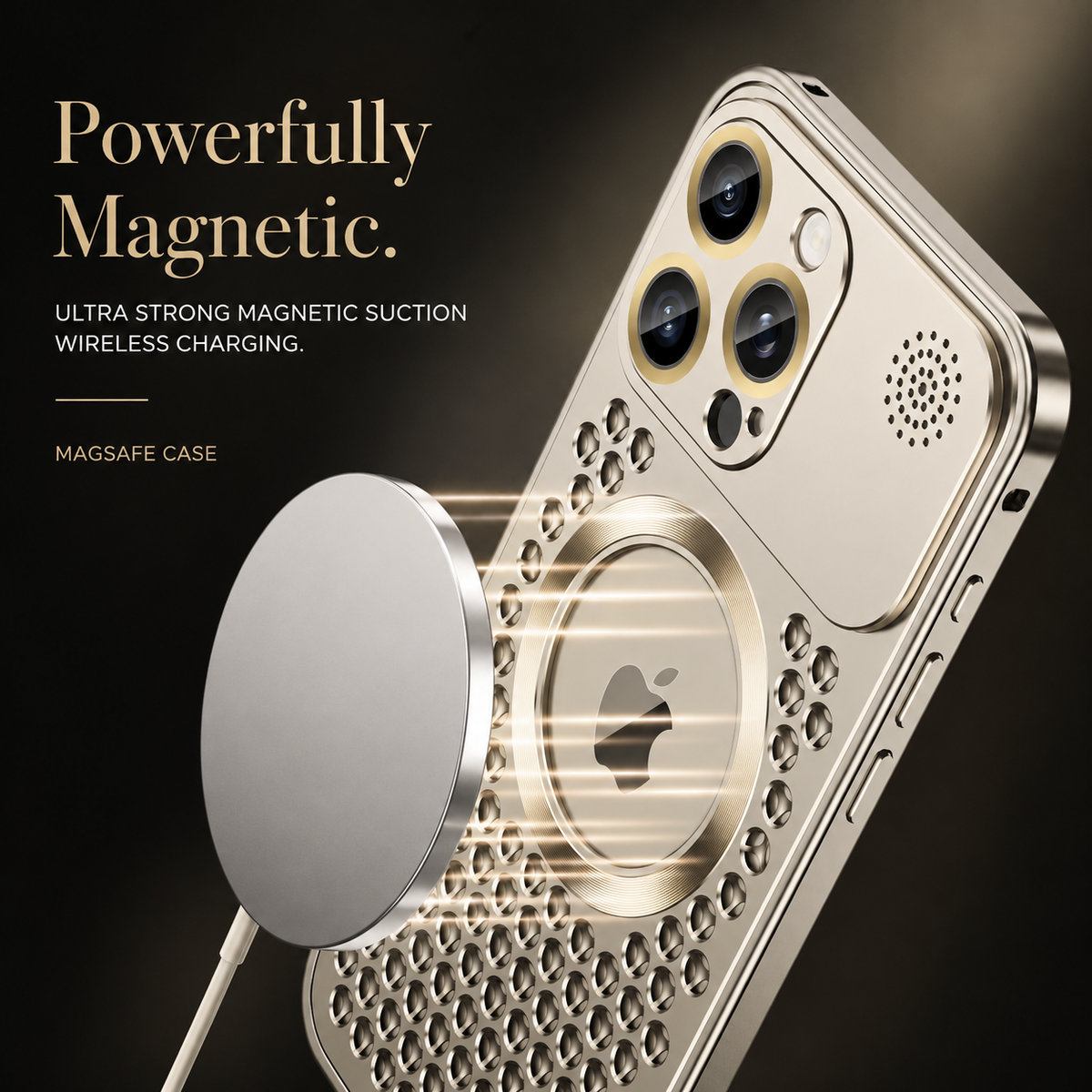 Premium iPhone Case MagSafe Aluminum Frame Heat Dissipation Shockproof Protective Cover Electroplated Metal Camera Lens Protection Slim Design Series