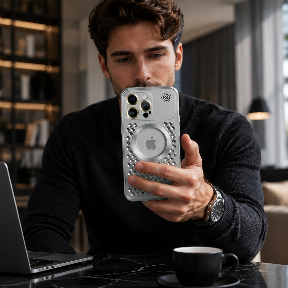 Premium iPhone Case MagSafe Aluminum Frame Heat Dissipation Shockproof Protective Cover Electroplated Metal Camera Lens Protection Slim Design Series