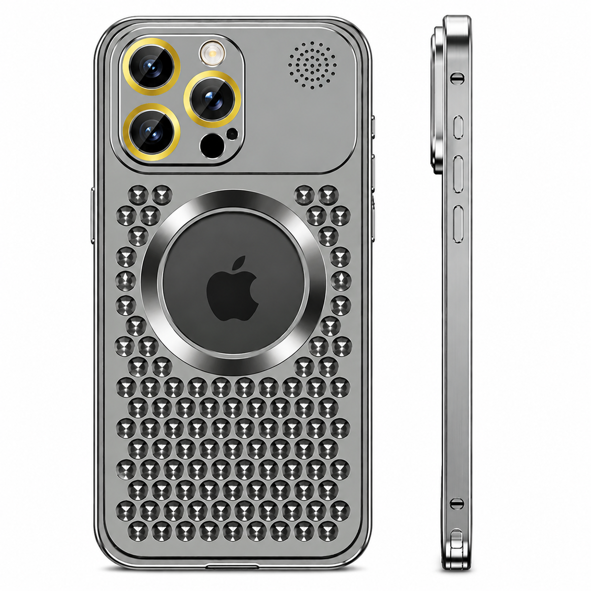 Premium iPhone Case MagSafe Aluminum Frame Heat Dissipation Shockproof Protective Cover Electroplated Metal Camera Lens Protection Slim Design Series