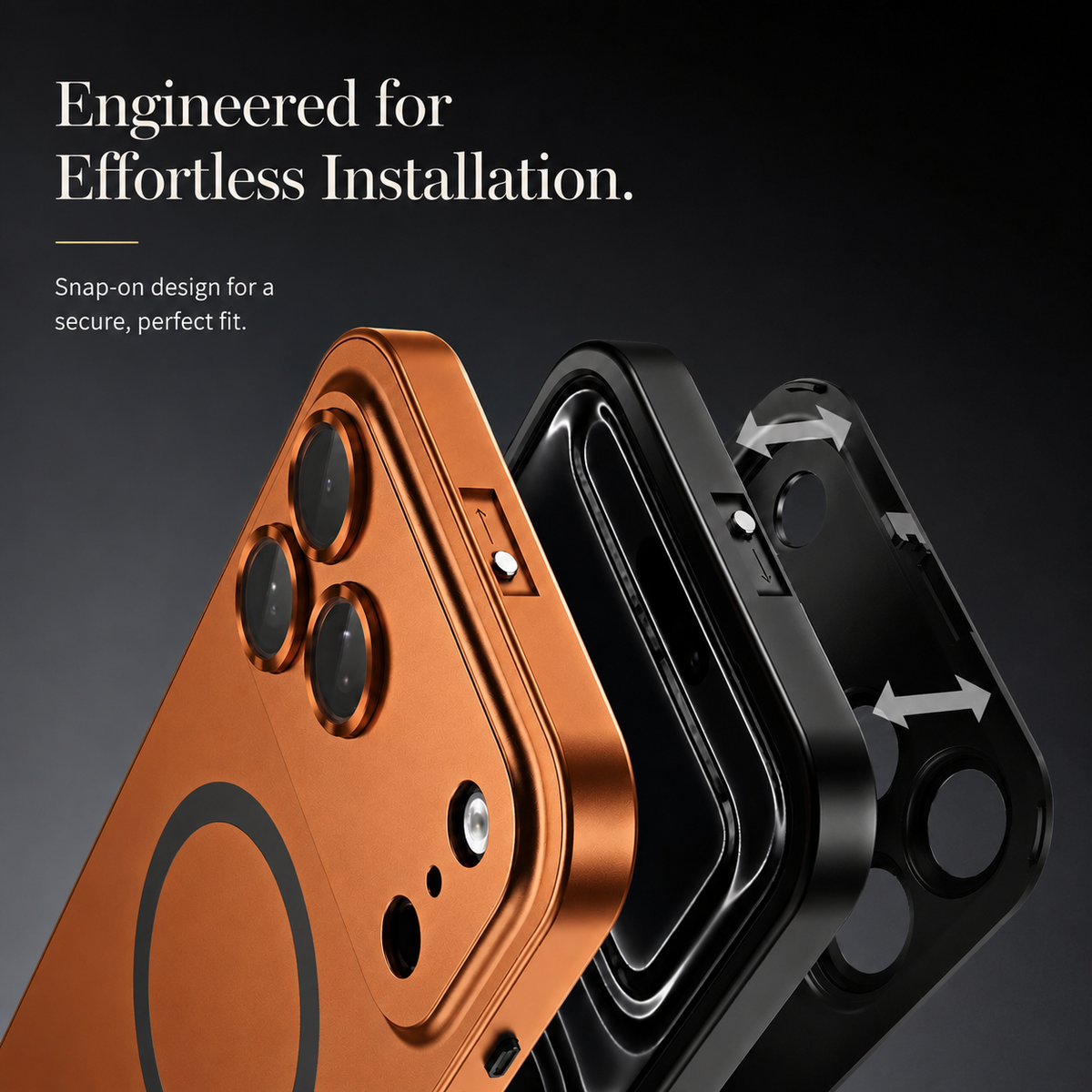 Premium iPhone Case MagSafe Aluminum Metal Frame Hard PC Back Shockproof Matte Anti Fingerprint Camera Protection Slim Full Coverage