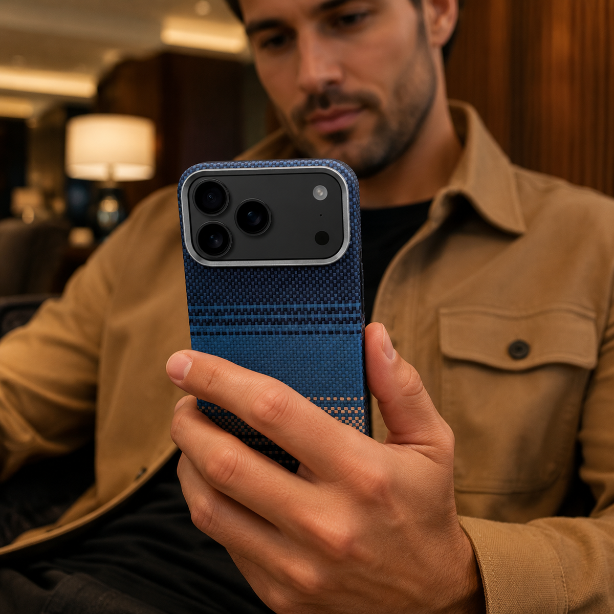 Premium iPhone Case MagSafe Aramid Kevlar Carbon Fiber Ultra Slim Magnetic Shockproof Protective Cover Anti Scratch Lightweight Business Full Coverage