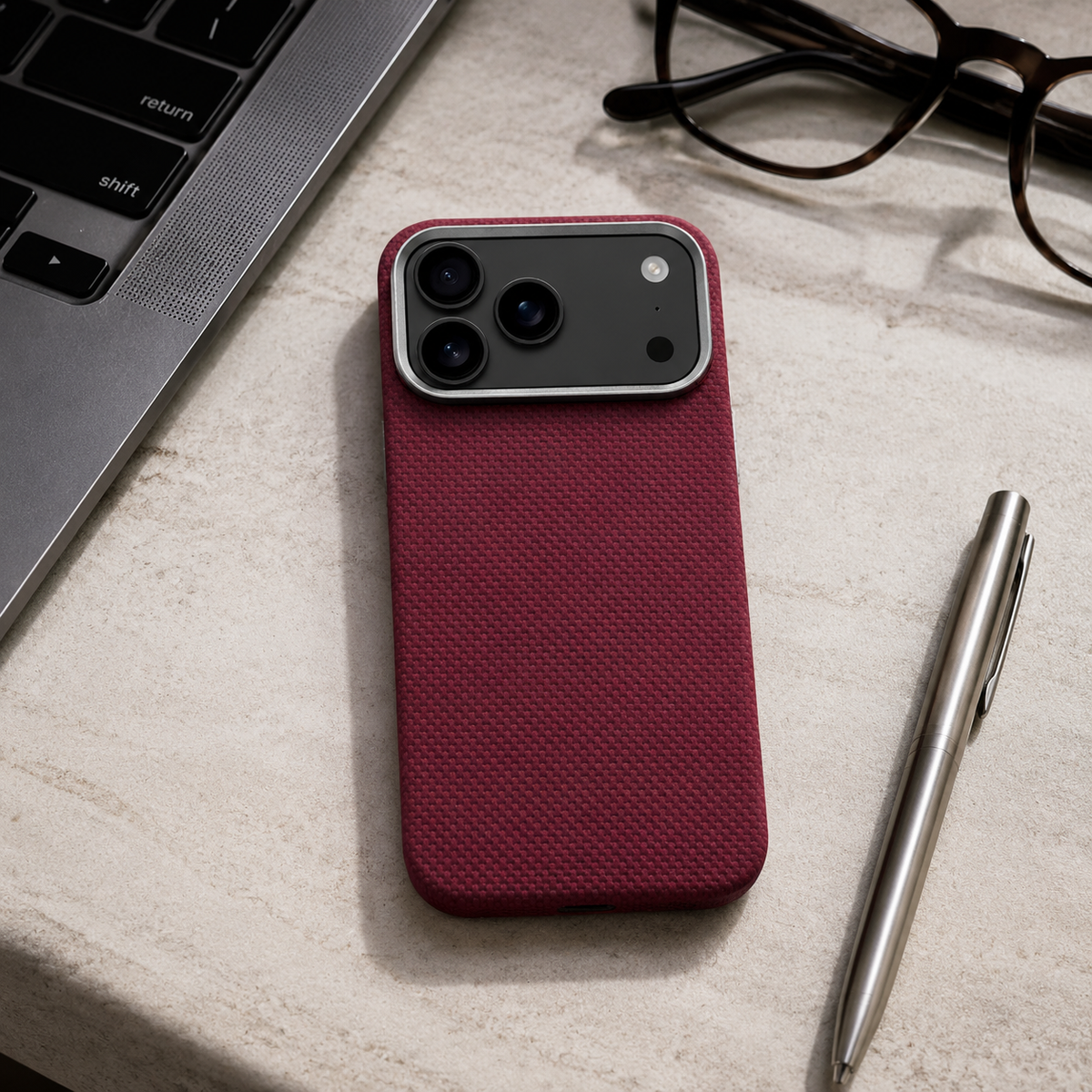 Premium iPhone Case MagSafe Aramid Kevlar Carbon Fiber Ultra Slim Magnetic Shockproof Protective Cover Anti Scratch Lightweight Business Full Coverage