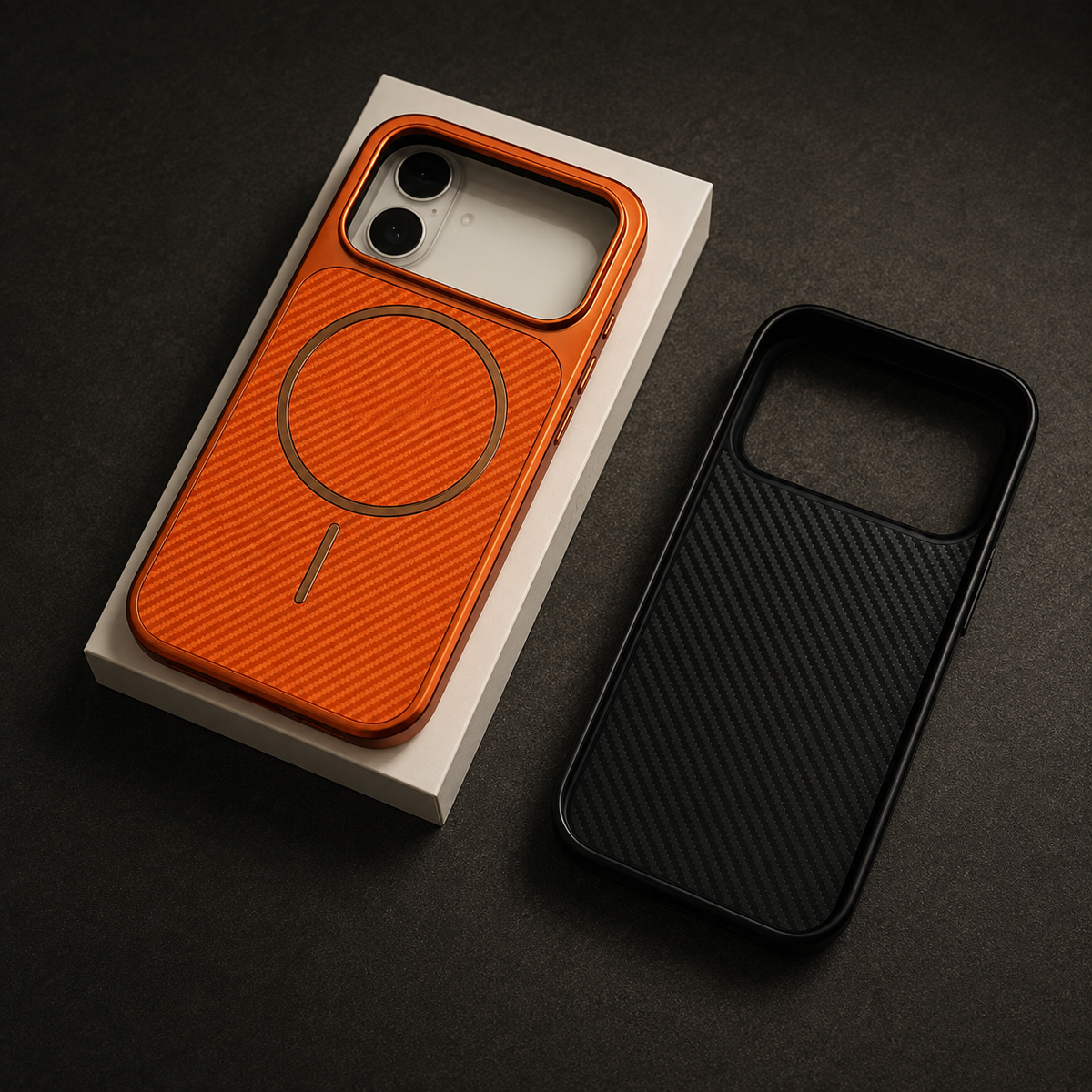 Premium iPhone Case MagSafe Carbon Fiber Electroplated Shockproof Protective Cover Scratch Resistant Wireless Charging Slim Lightweight Full Coverage