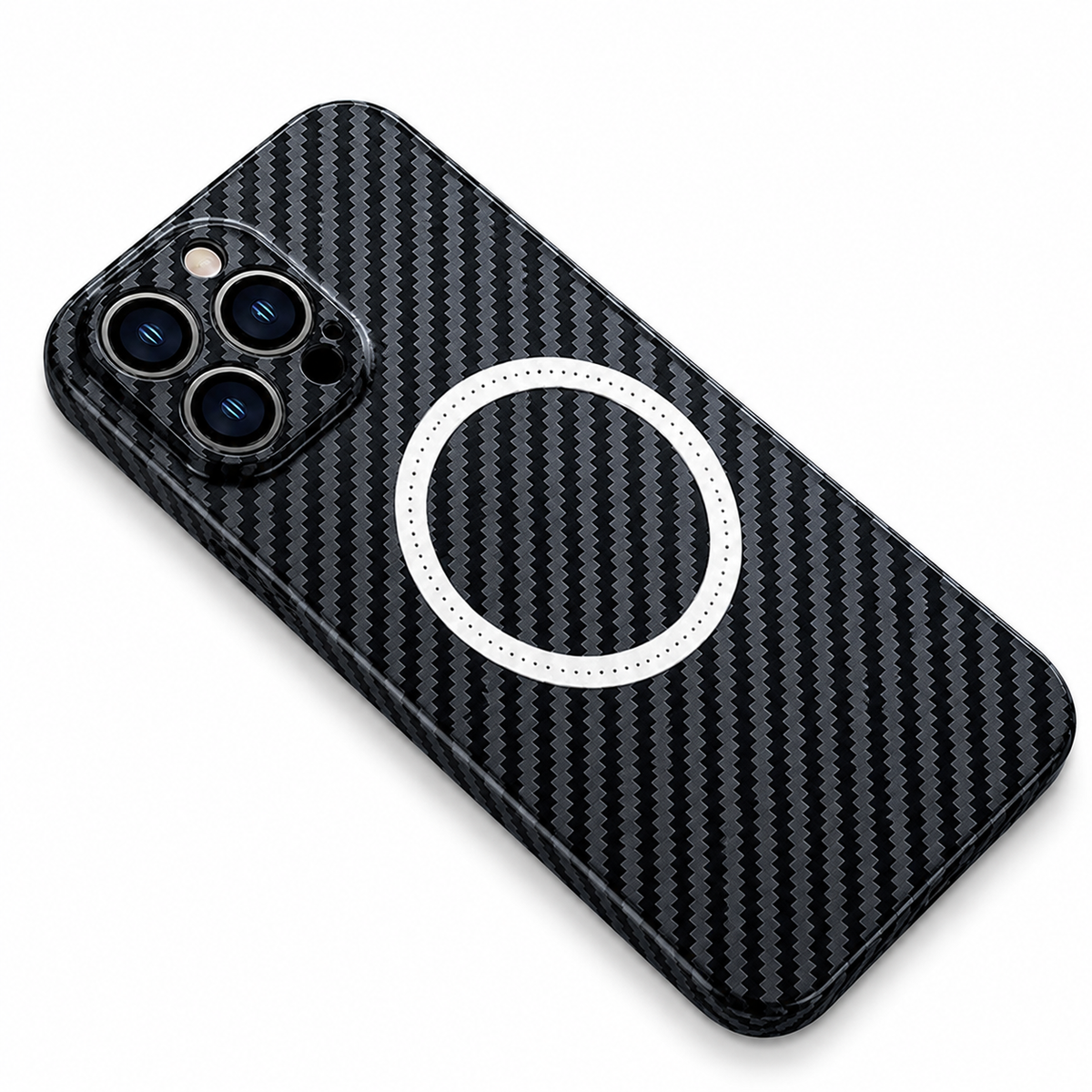 Premium iPhone Case MagSafe Carbon Fiber Magnetic Cover Shockproof Slim Lightweight Anti Scratch Camera Guard Non Slip Protective Case