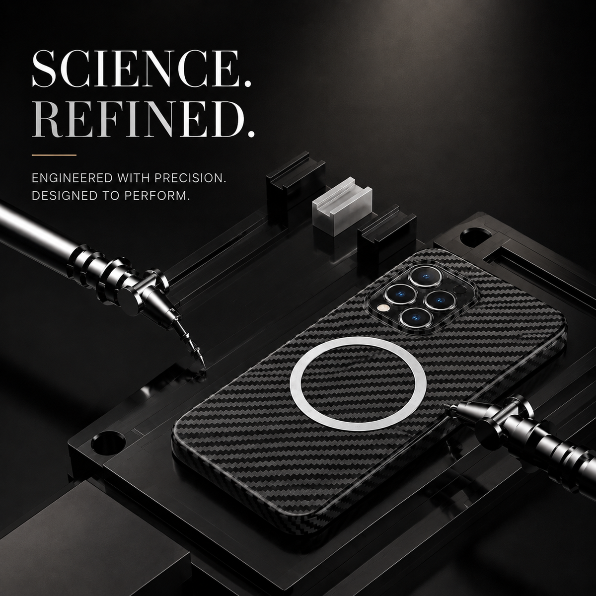 Premium iPhone Case MagSafe Carbon Fiber Magnetic Cover Shockproof Slim Lightweight Anti Scratch Camera Guard Non Slip Protective Case