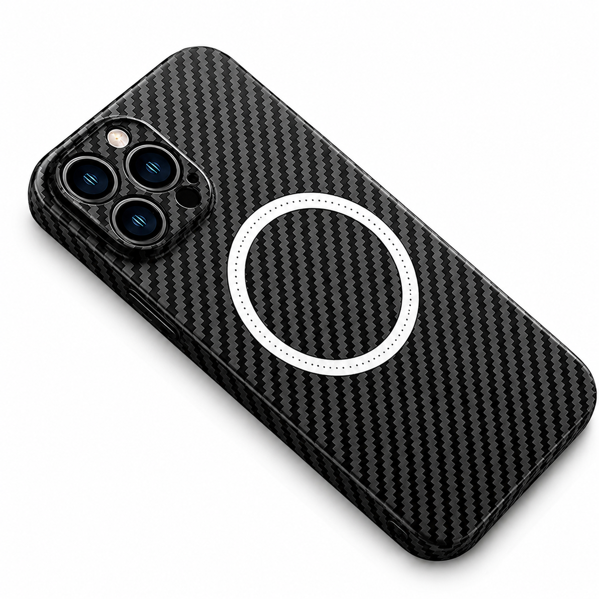 Premium iPhone Case MagSafe Carbon Fiber Magnetic Cover Shockproof Slim Lightweight Anti Scratch Camera Guard Non Slip Protective Case