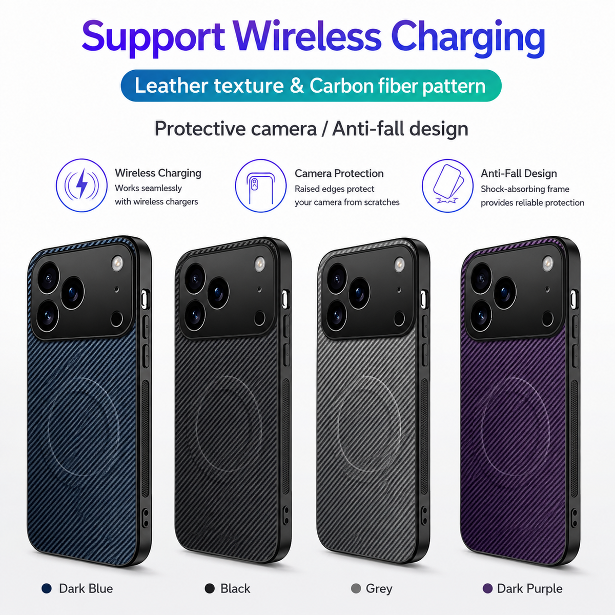 Premium iPhone Case MagSafe Carbon Fiber Magnetic Ultra Thin Shockproof Protective Cover Anti Scratch Slim Lightweight Military Style Full Coverage Case