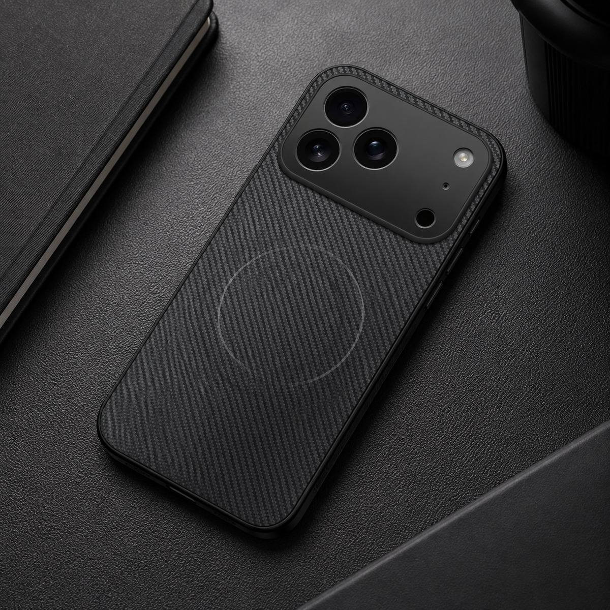 Premium iPhone Case MagSafe Carbon Fiber Magnetic Ultra Thin Shockproof Protective Cover Anti Scratch Slim Lightweight Military Style Full Coverage Case