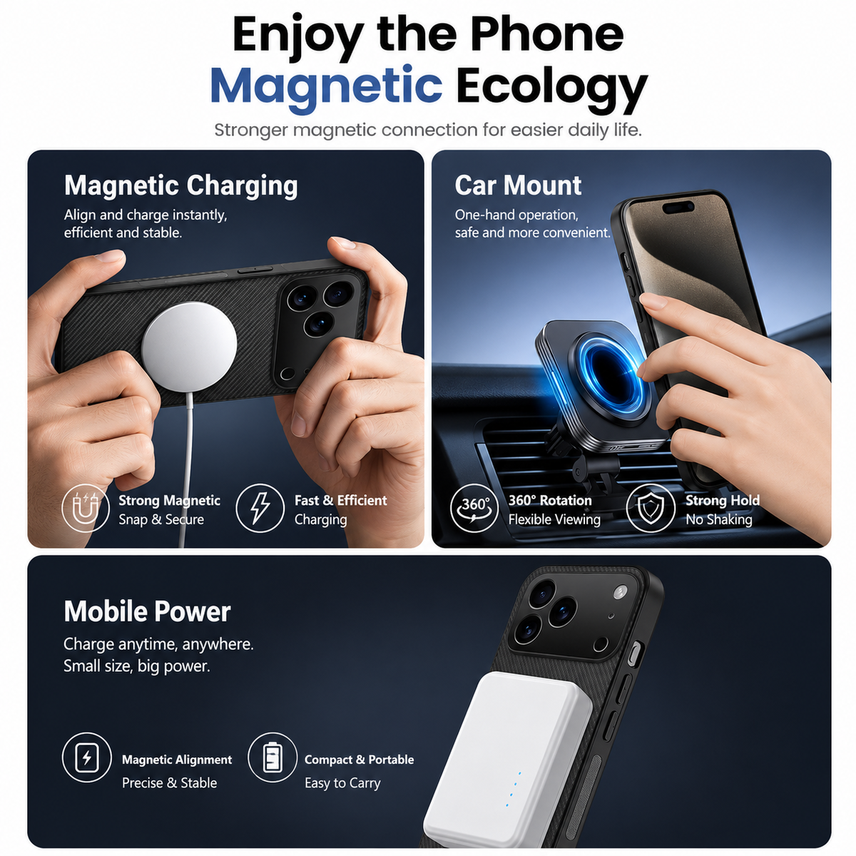 Premium iPhone Case MagSafe Carbon Fiber Magnetic Ultra Thin Shockproof Protective Cover Anti Scratch Slim Lightweight Military Style Full Coverage Case