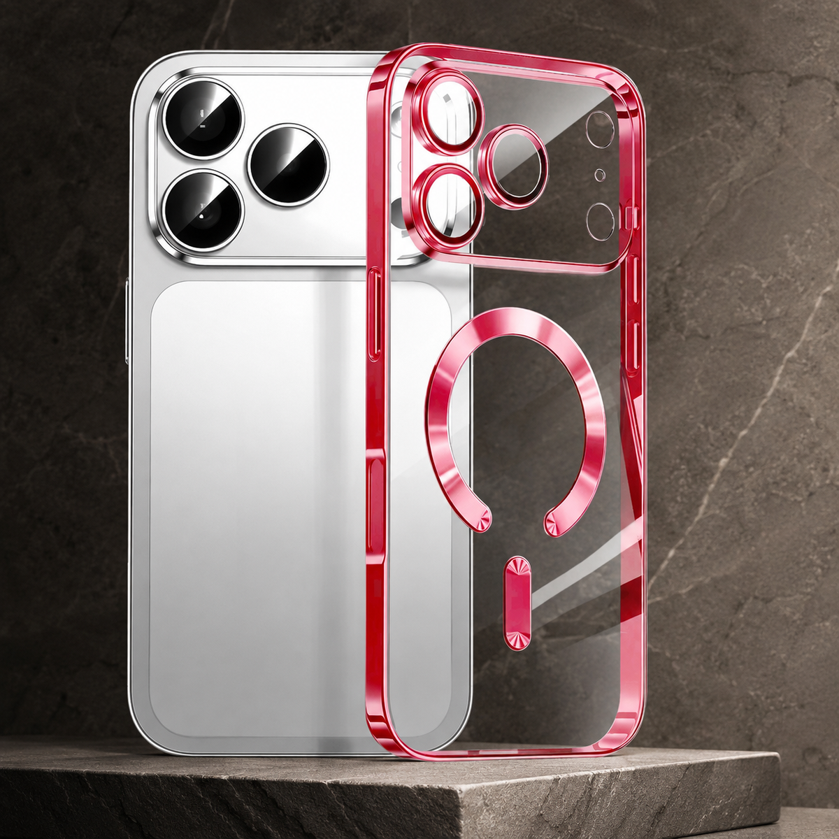 Premium iPhone Case MagSafe Clear Magnetic Plating Protective Cover Shockproof Bumper Anti Scratch Slim Transparent Wireless Charging Reinforced Edge