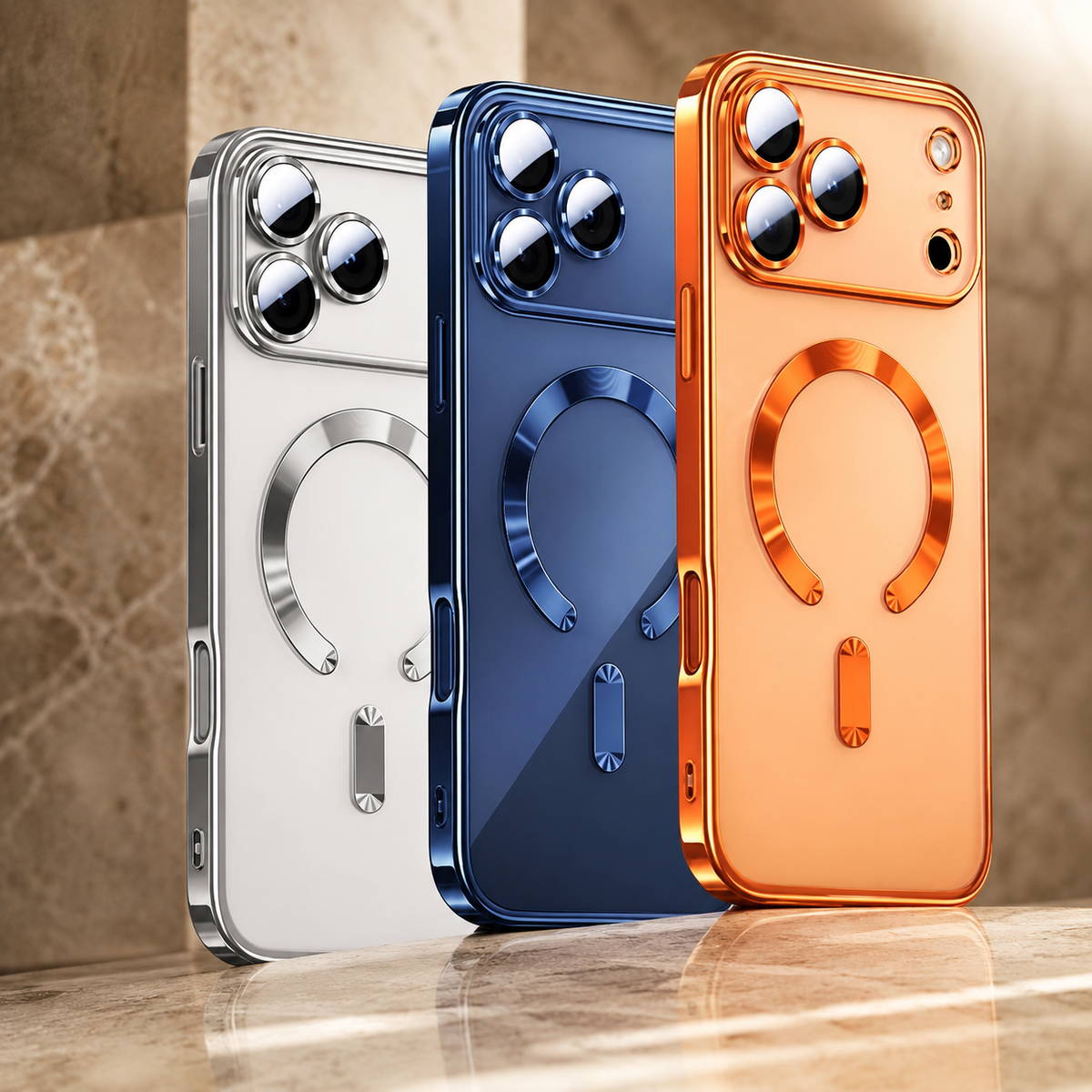 Premium iPhone Case MagSafe Clear Magnetic Plating Protective Cover Shockproof Bumper Anti Scratch Slim Transparent Wireless Charging Reinforced Edge