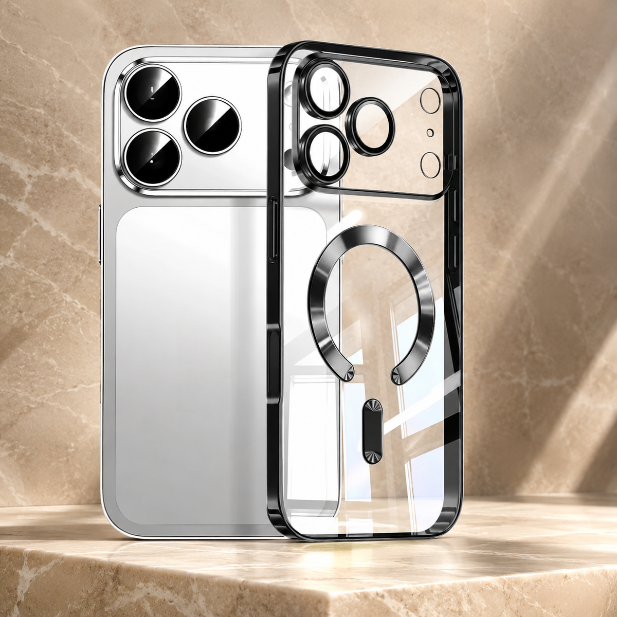 Premium iPhone Case MagSafe Clear Magnetic Plating Protective Cover Shockproof Bumper Anti Scratch Slim Transparent Wireless Charging Reinforced Edge