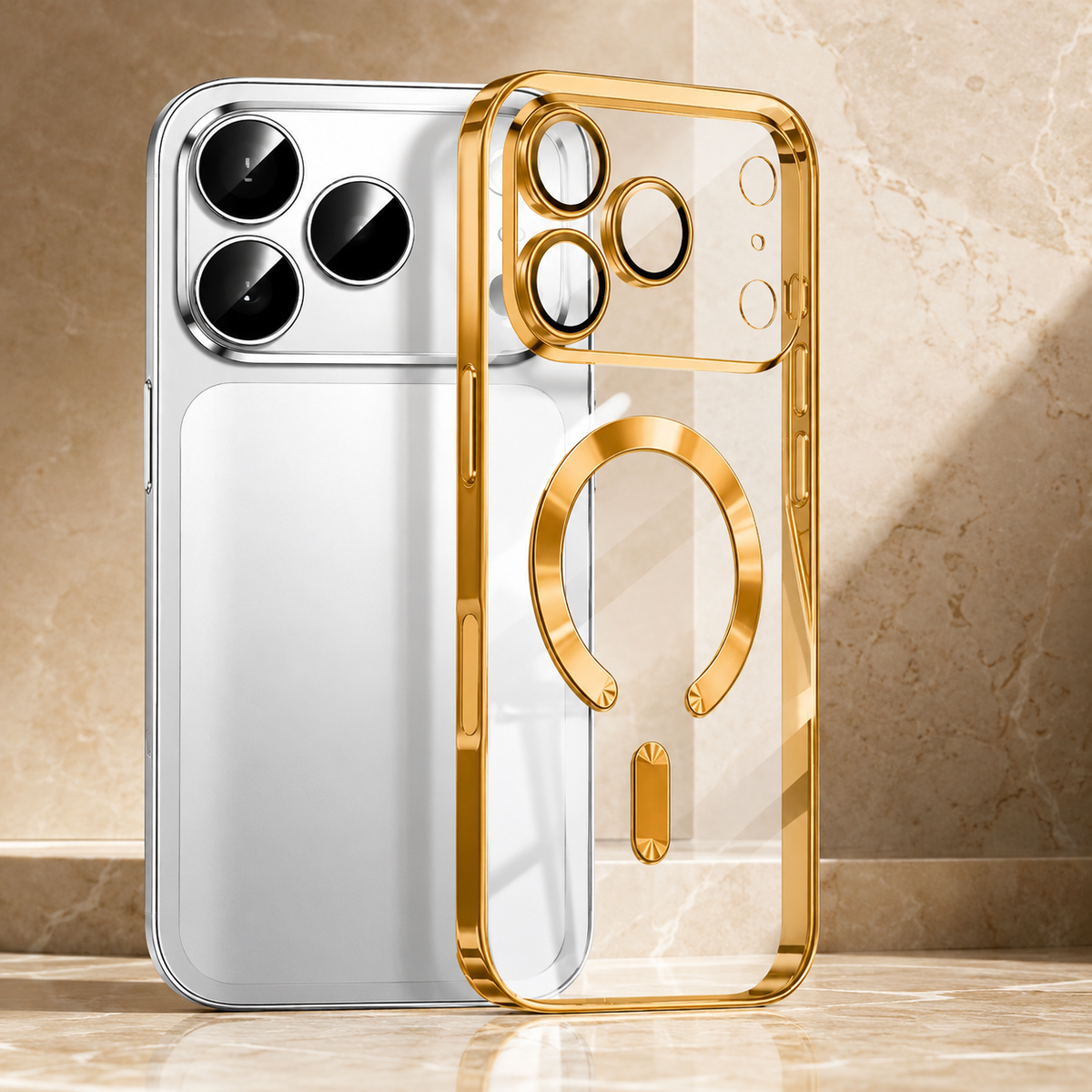 Premium iPhone Case MagSafe Clear Magnetic Plating Protective Cover Shockproof Bumper Anti Scratch Slim Transparent Wireless Charging Reinforced Edge
